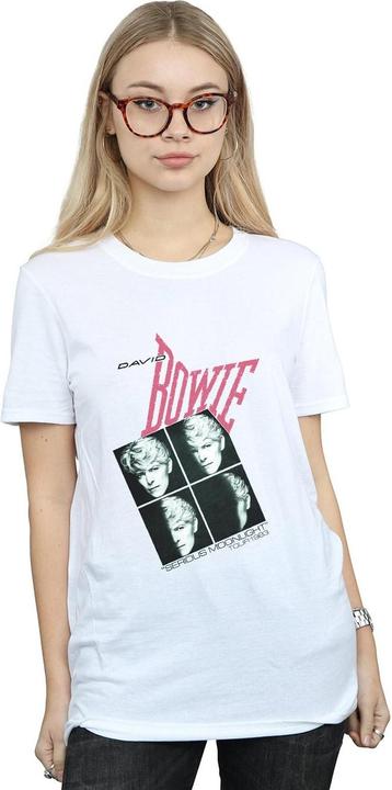 Actual product image David Bowie Womens/Ladies Serious Moonlight Tour 83 Cotton Boyfriend T-Shirt (L)