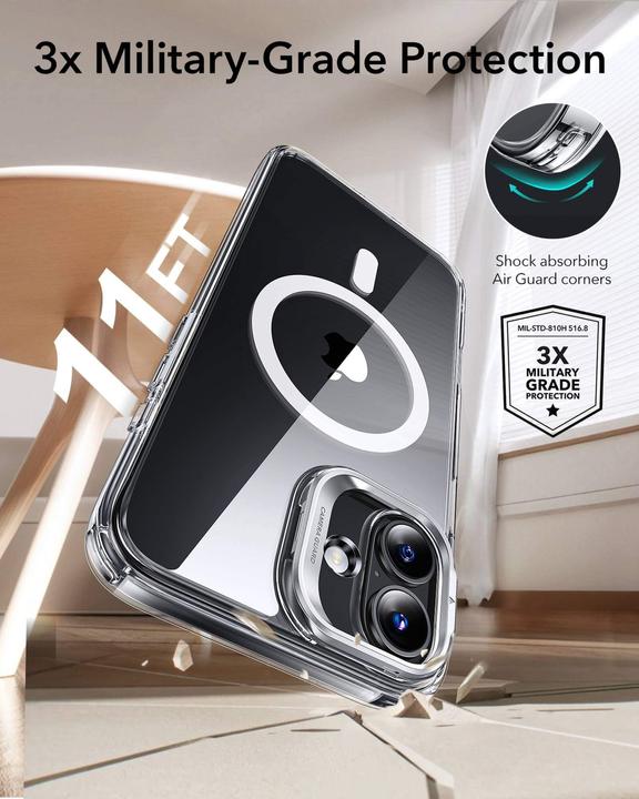 Actual product image ESR Classic Hybrid HaloLock Case with Stash Stand (Apple iPhone 16)
