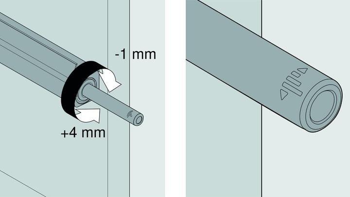 Actual product image Blum TIP-ON straight adapter plate 956A1201, long version, nickel-plated