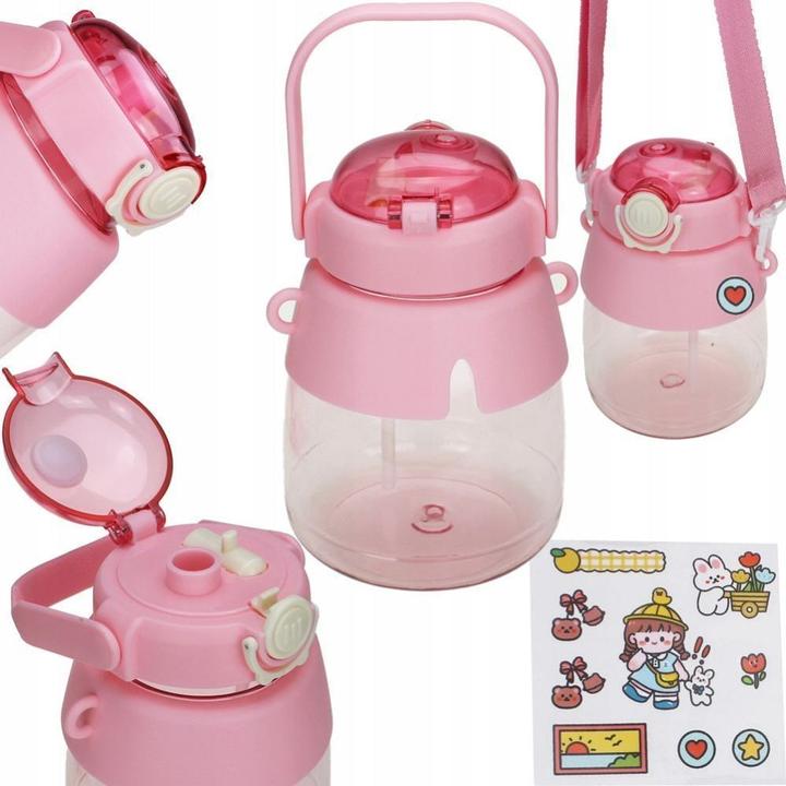Actual product image OEM Other Water bottle with straw and leash for kids 1L RC-K-189 pink