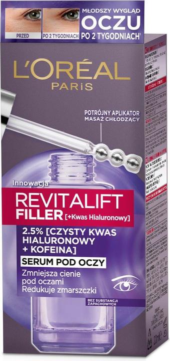 Productafbeelding L'Oréal Paris L'Oreal Revitalift Filler Rimpels & Donkere Kringen Verminderende Oogserums 20Ml (Serum, 20 ml)