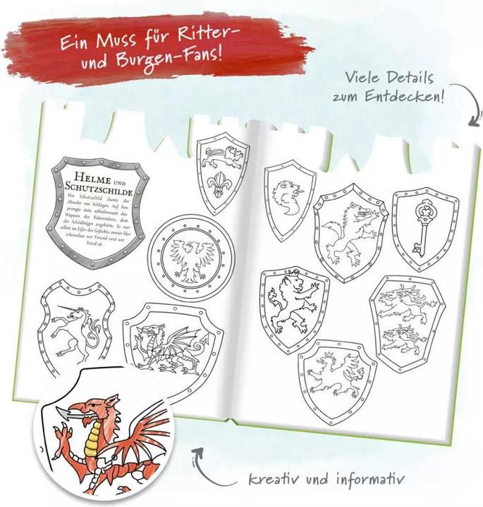 Produktbild Mal- und Lernbuch Ritter und Burgen 21x29 cm 32 Seiten