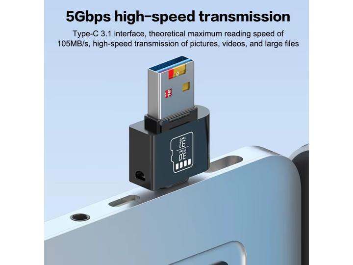 Produktbild PowerGuard USB-C USB-A OTG to MicroSD Cardreader Photo File Adapter (USB, Micro USB, USB-C)