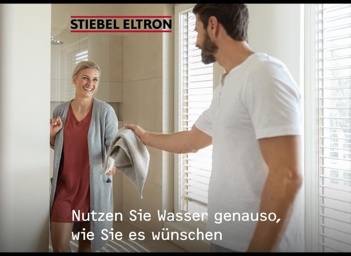 Actual product image Stiebel Eltron DHE 18/21/24 kW Fully electronic instantaneous water heater always accurate to the degree thanks to