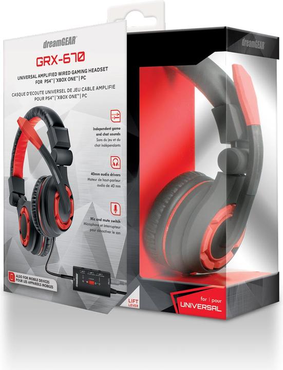 Actual product image dreamGear DGUN-2588 GRX-670 Univeral Game Headset - Boom Mic - Inline Remote (Cable)