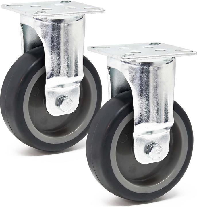 Produktbild Wiltec Bockrollen Set 2x Transportrolle 75mm Kunststoffrad 75kg Laufrolle