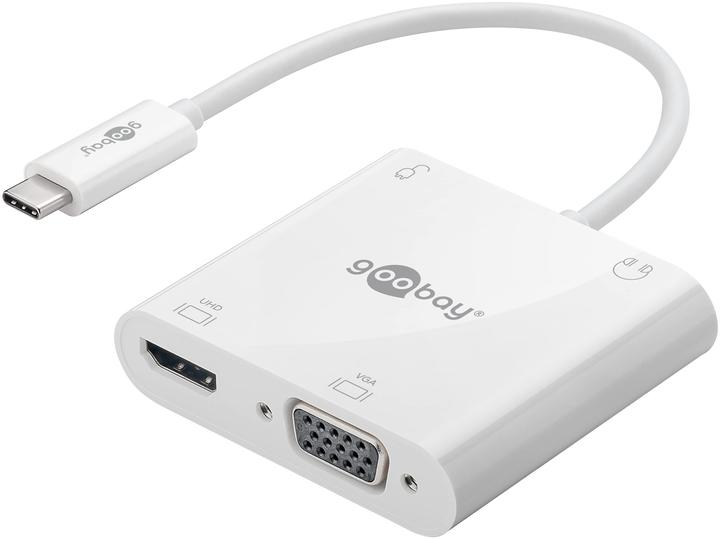 Produktbild Goobay USB-C™ Multiport-Adapter HDMI™+VGA+PD 100 W, 1 Stk. im Polybeutel, Weiss (HDMI, VGA)