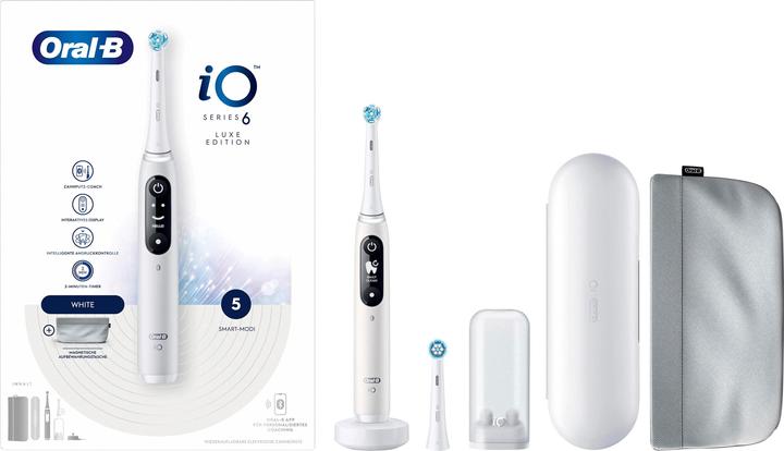 Actual product image Oral-B iO Series 6, White Luxe Edition Elektrische Zahnbürste (Oscillating toothbrush)