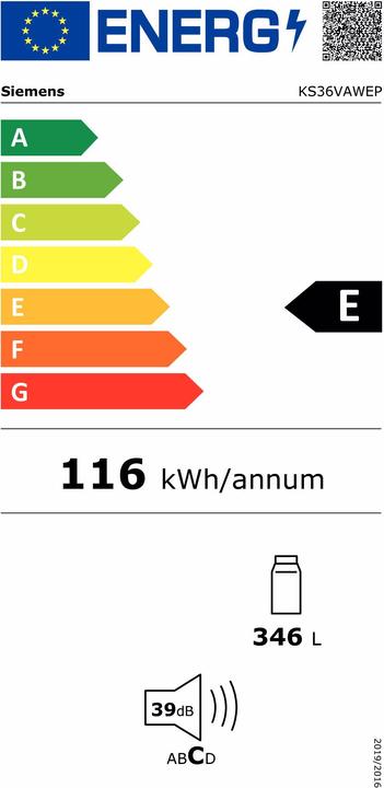 Energy Label Siemens KS36VAWEP (346 l)