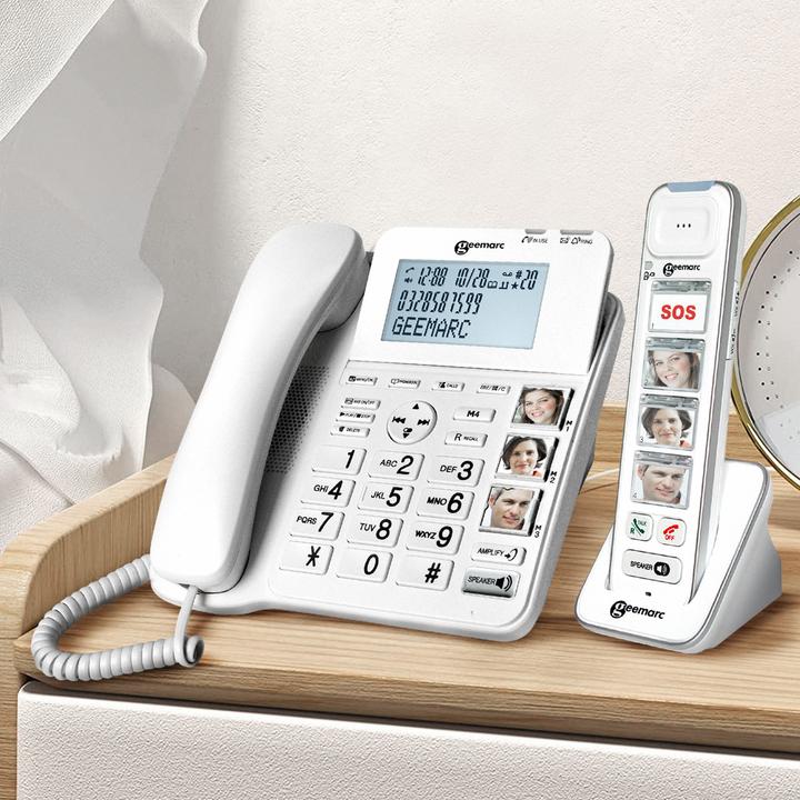 Immagine prodotto Geemarc AMPLIDECT COMBI-PHOTO 295 Telefono a filo per anziani Segreteria telefonica, tasti fotografici