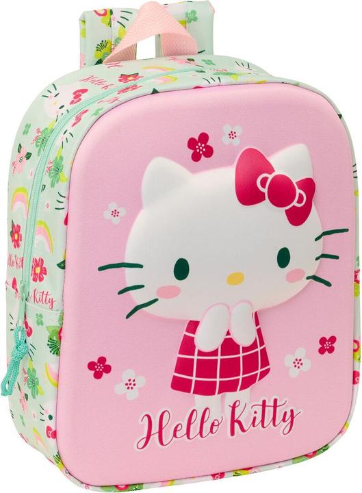 Produktbild Hello Kitty Schulrucksack grün Rosa 22 x 27 x 10 cm 3D