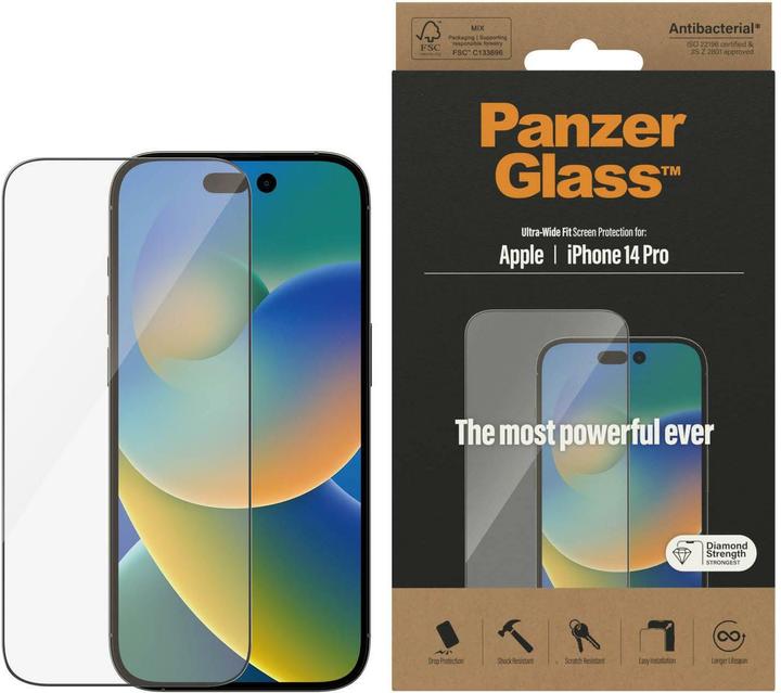Immagine prodotto PanzerGlass Vestibilità ultra-ampia (1 Pezzo/i, Apple iPhone 14 Pro)
