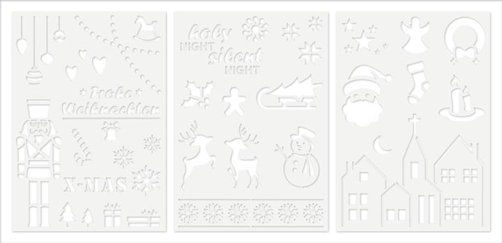 Immagine prodotto VBS Set di stencil "Merry Christmas", 3 pezzi.