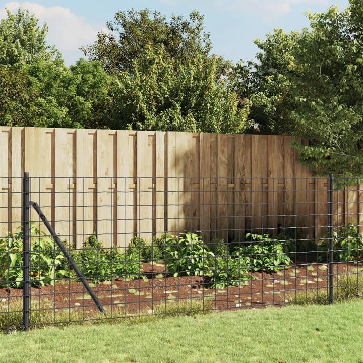Produktbild VidaXL Maschendrahtzaun mit Bodenhülsen Anthrazit 1x25 m