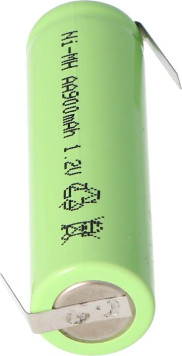 Image du produit AccuCell Accu Flat Top Mignon AA avec languette à souder en forme de Z (1 pcs, AA, 800 mAh, Piles rechargeables + chargeur)