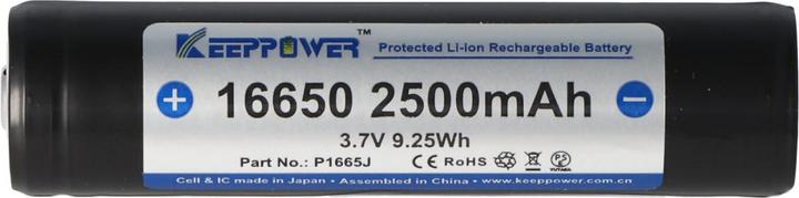 Image du produit Keeppower Batterie 16650 ou 17650 protégée Pôle positif augmenté UR16650ZTA (1 pcs, 16650, 2500 mAh)