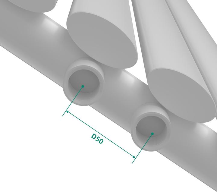 Actual product image Neu.Haus Design tubular radiator Nore White 180x24cm Single layer 484W (484 W)