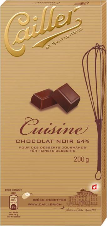 Image du produit Cailler Dessert Tablette Chocolat Noir 64% (200 g)