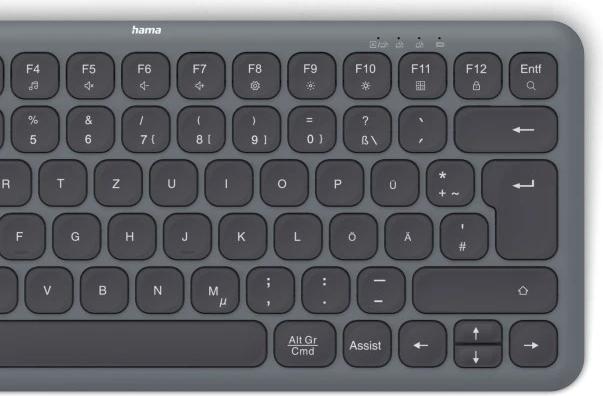 Immagine prodotto Hama Tastiera multi-dispositivo WK-500 wireless u (DE, Senza fili)