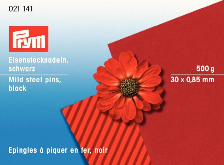 Produktbild Prym Eisenstecknadeln Nr. 105, schwarz 0.85 x 30 mm, 500 g Dose, Eisen