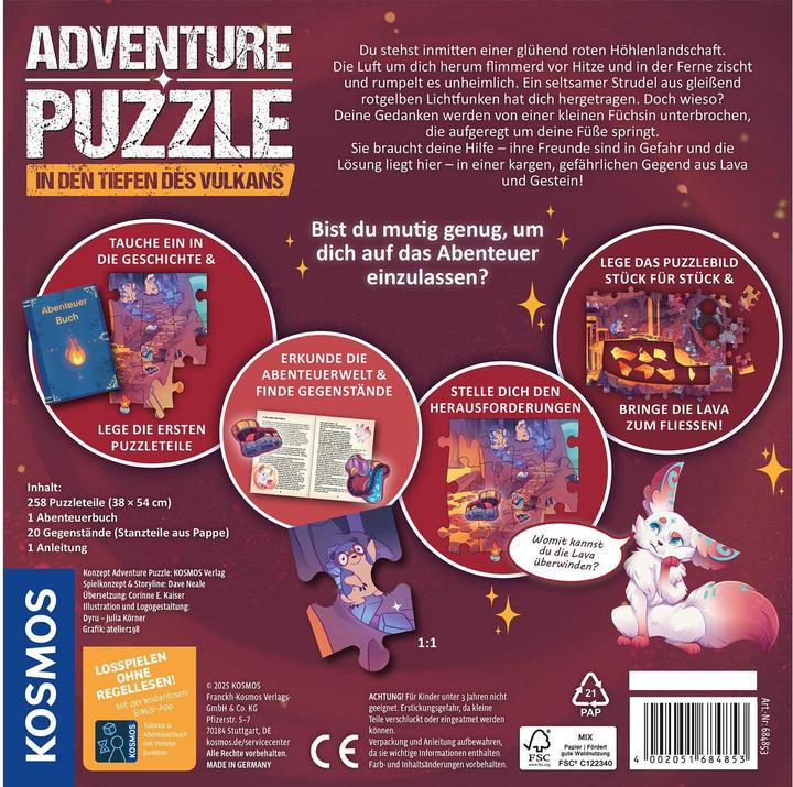 Produktbild Kosmos Adventure Puzzle: In den Tiefen des Vulkans (258 Teile)