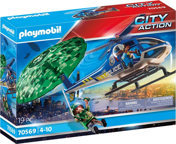 Produktbild Playmobil Polizei-Hubschrauber: Fallschirm-Verfolgung (70569, Playmobil City Life)