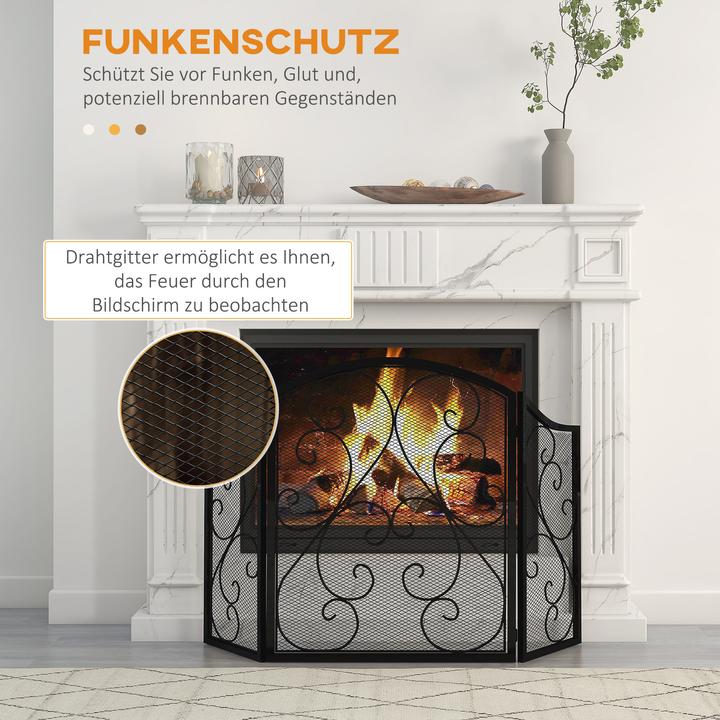 Produktbild Homcom Kamingitter mit drei Paneelen (66 x 31 x 81 cm)