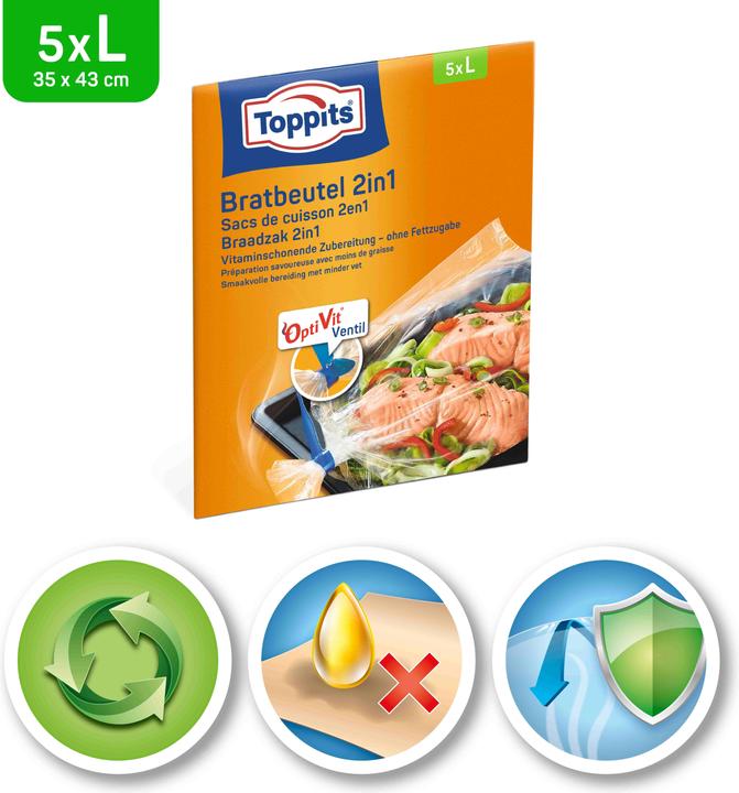 Actual product image Toppits Frying bag 2in1 (5 x)