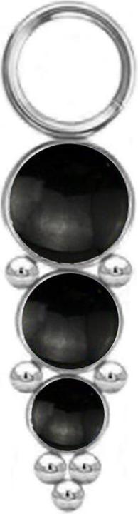 Produktbild Star Piercing Anhänger silber drei schwarze Onyx Steinen mit Kugeln (ohne Messing, Chirurgenstahl 316L, Mineralisch)