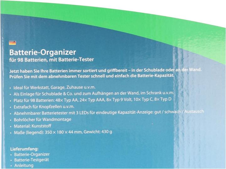 Produktbild AccuCell 2in1-Batterie-Organizer, Universal Akkubox für 1-110 Akku oder Batterien