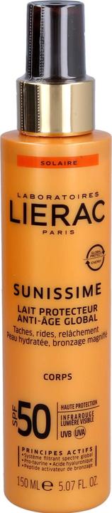Actual product image Lierac sunissime antiedad spf50 150ml (Suntan lotion, SPF 50, 150 ml)
