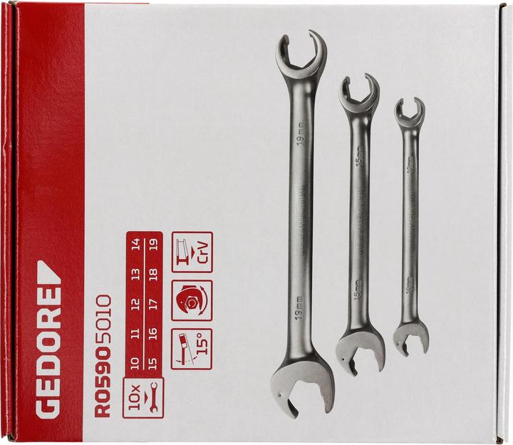 Image du produit Gedore Red red R05905010 Clé mixte à cliquet ouverte 10-19 mm 10 pièces (19 mm, 10 mm, 7 mm, 29 mm, 8 mm)