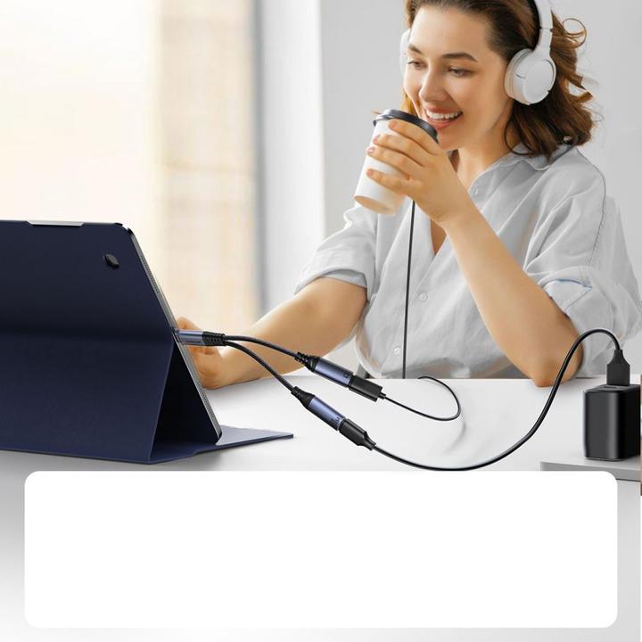 Produktbild Joyroom 2-in-1 Audio Adapter USB-C to Dual USB-C Cable (USB Typ C, USB Typ C)
