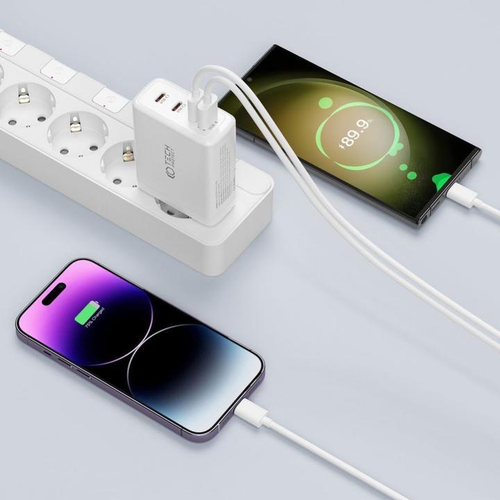Actual product image Tech-Protect NC100W-GAN GaN network charger 3x USB-C PD 100W / USB-A QC 3.0 - black (100 W)