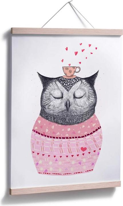 Produktbild Trenddeko Owl lover of coffee (24 x 30 cm)