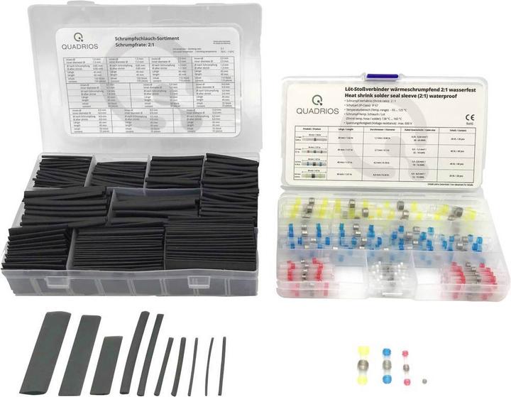 Actual product image Quadrios Butt connector combi set solder connectors and heat shrink tubing 920 parts