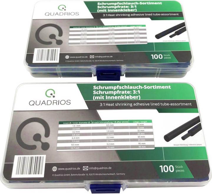 Produktbild Quadrios Schrumpfschlauchsortiment Schrumpfrate:3:1 200 St. (200 x)