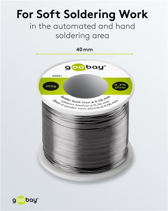 Produktbild Goobay Lötzinn bleifrei, ø 0,56 mm, 250 g (Lötzinn)