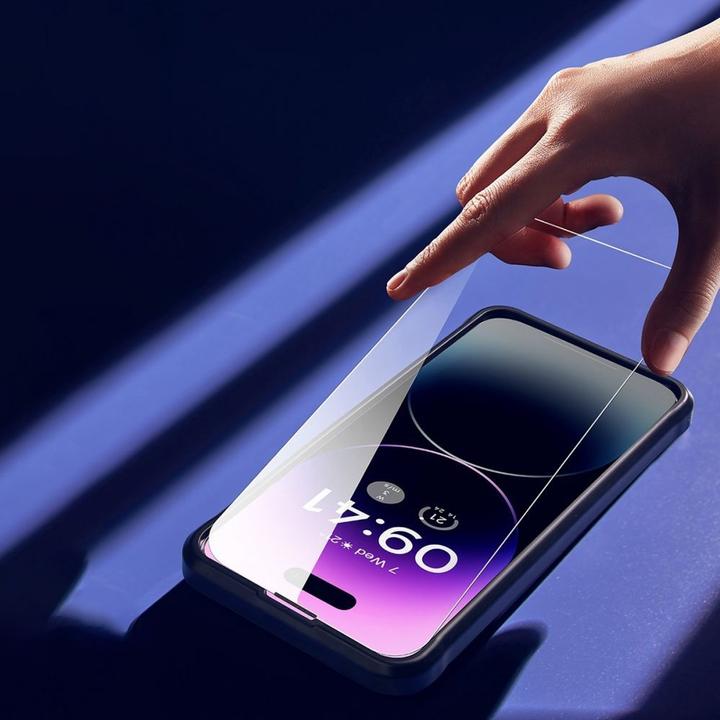 Immagine prodotto Baseus Set di 2 vetri temperati per iPhone 14 Pro a schermo intero con copertura dell'altoparlante da 0,3 (80 Pezzo/i, Apple iPhone 14 Pro)