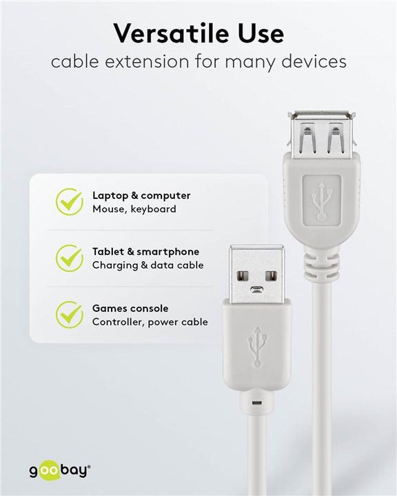 Image du produit Goobay Câble d'extension USB (5 m, USB 2.0)
