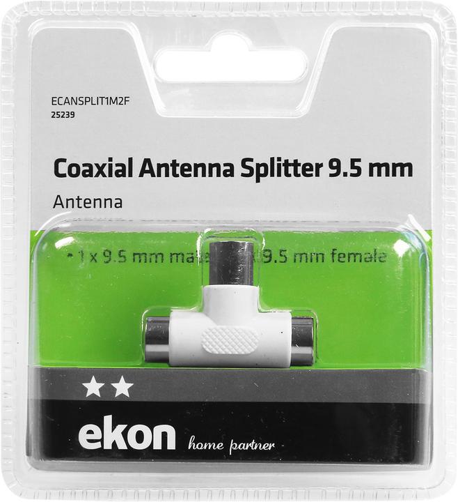 Image du produit Ekon Séparateur d'antennes coaxial avec deux sorties femelles (Câble d'antenne)