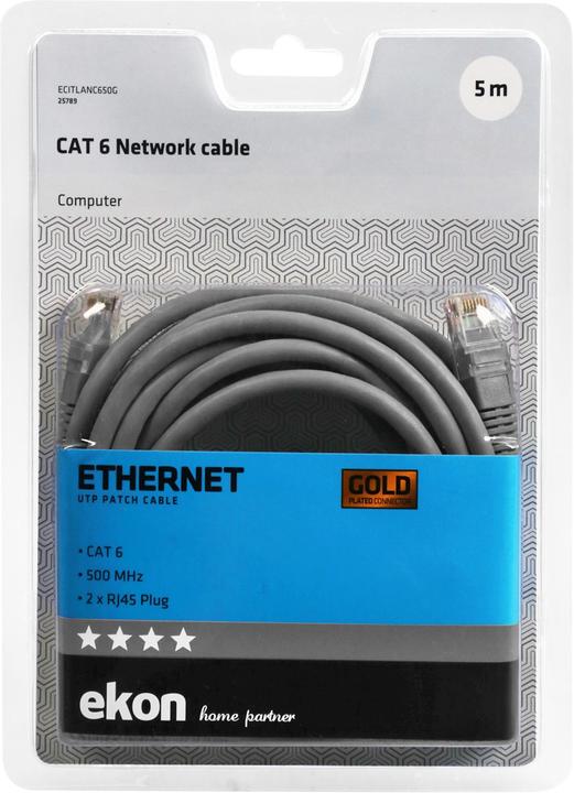 Immagine prodotto Ekon Cavo di rete Cat 6 (U/UTP, CAT6, 5 m)