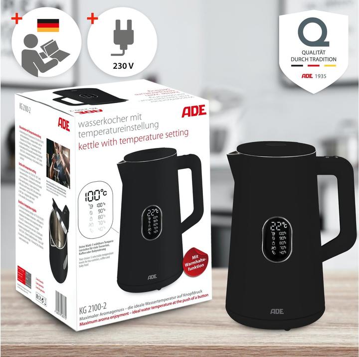 Immagine prodotto ADE Bollitore KG2100-2 Nero (1.50 l, Spina UE)