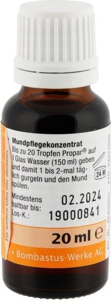 Produktbild Bombastus Propar Mundpflegekonzentrat, 20 ml Lösung (20 ml)