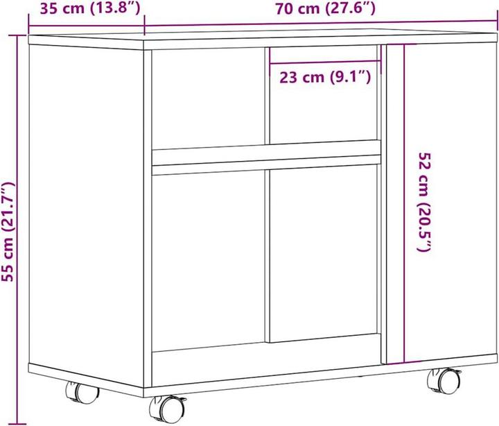 Produktbild VidaXL Beistelltisch Altholz-Optik 70x35x55 cm Holzwerkstoff Ablagetisch (70 x 35 x 55 cm)