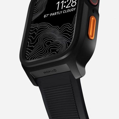 Actual product image Nomad Rugged Case -suojakotelo, Apple Watch 45 / 44 /, musta (Fluoroplastic)