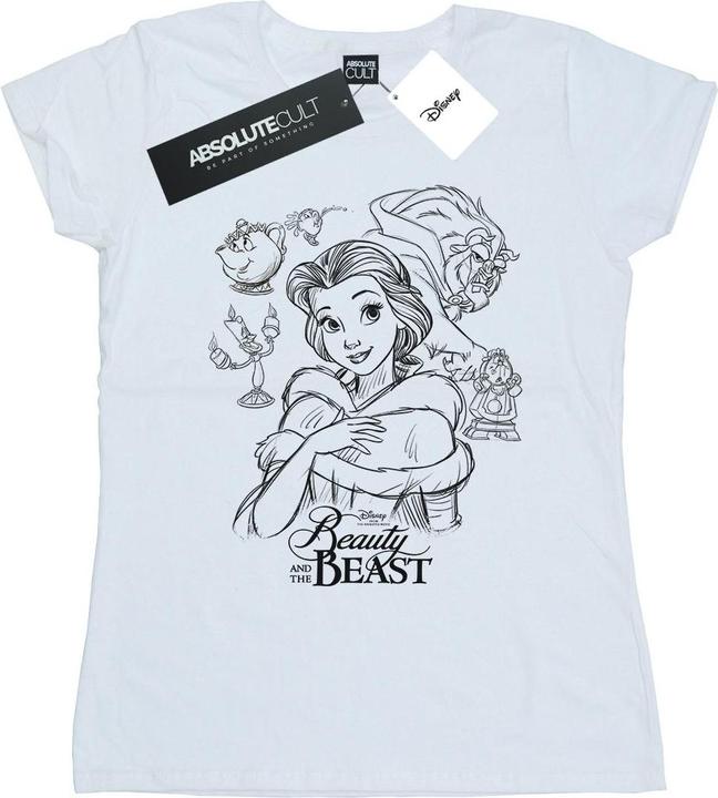Immagine prodotto Disney Beauty And The Beast Collage Sketch Maglietta Donna (M)
