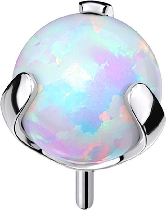 Immagine prodotto Star Piercing Sfera d'argento senza fili con opale bianca incastonata (senza ottone, Titanio G23)