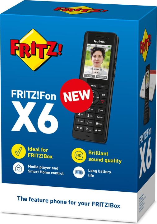 Actual product image AVM FRITZ!Fon 20003009, DECT telephone, Wireless handset, Speakerphone, 100 entries, Caller ID, Black