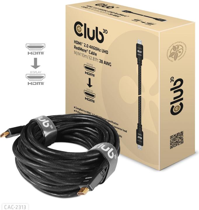 Club 3D HDMI 2.0 4K60Hz RedMere-Kabel 10 m (10 m, HDMI)
